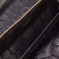 Pre Owned Furla Black Leather Logo Flap Wallet on Strap