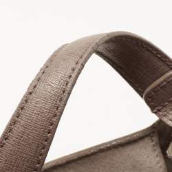 Furla Beige Leather Mini Stacy Drawstring Bucket Bag