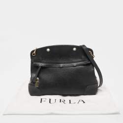 Furla Black Leather Piper Satchel