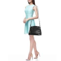 Furla Black Leather Piper Satchel