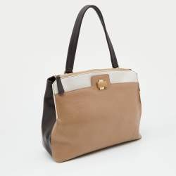 Furla Tri Color Leather Piper Cartella Top Handle Bag