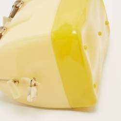 Pre Owned Furla Two Tone Yellow Rubber Medium Candy Satchel