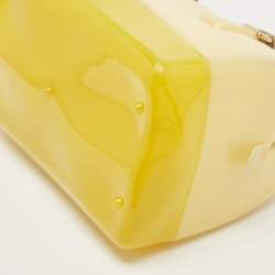 Pre Owned Furla Two Tone Yellow Rubber Medium Candy Satchel