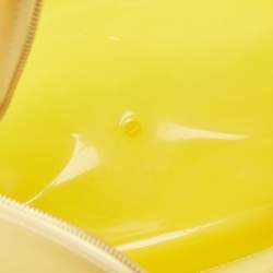 Pre Owned Furla Two Tone Yellow Rubber Medium Candy Satchel