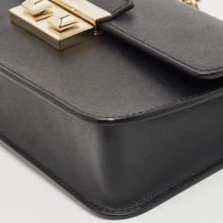 Furla Black Leather Bella Crossbody Bag 
