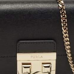 Furla Black Leather Bella Crossbody Bag 