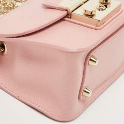 Furla Pink Leather Mini Metropolis Crossbody Bag