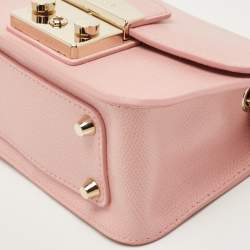 Furla Pink Leather Mini Metropolis Crossbody Bag
