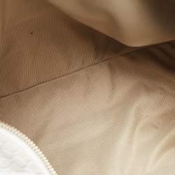 Pre Owned Furla White Croc Embossed Leather Ginger L Hobo