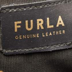 Pre Owned Furla Black Leather Small Piper Dome Satchel