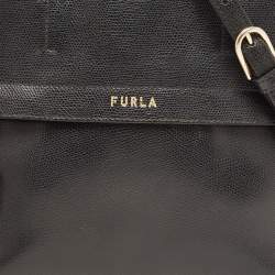 Pre Owned Furla Black Leather Small Piper Dome Satchel