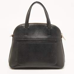 Pre Owned Furla Black Leather Small Piper Dome Satchel