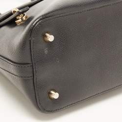 Pre Owned Furla Black Leather Small Piper Dome Satchel