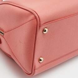 Pre Owned Furla Coral Orange Leather Alissa Satchel