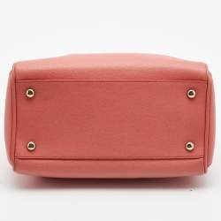 Pre Owned Furla Coral Orange Leather Alissa Satchel