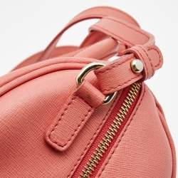 Pre Owned Furla Coral Orange Leather Alissa Satchel