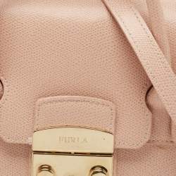 Pre Owned Furla Pink Leather Small Metropolis Tote