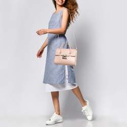 Pre Owned Furla Pink Leather Small Metropolis Tote