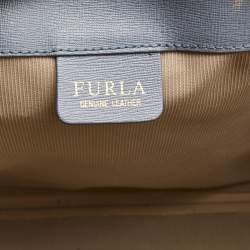 Pre Owned Furla Light Blue Leather Sally Tote