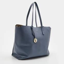 Pre Owned Furla Light Blue Leather Sally Tote