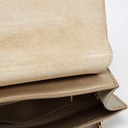 Pre Owned Furla Light Gold Leather Metropolis Shoulder Bag