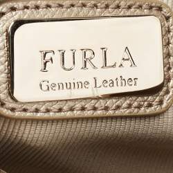 Pre Owned Furla Light Gold Leather Metropolis Shoulder Bag