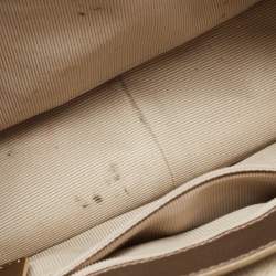 Pre Owned Furla Light Gold Leather Metropolis Shoulder Bag