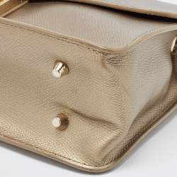 Pre Owned Furla Light Gold Leather Metropolis Shoulder Bag