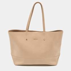Furla Beige Leather Melissa Shopping Tote