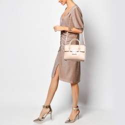 Pre Owned Furla Light Pink Leather Small Metropolis Tote