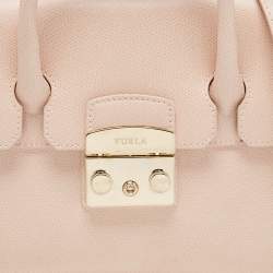 Pre Owned Furla Light Pink Leather Small Metropolis Tote