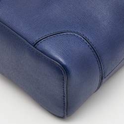Pre Owned Furla Blue Leather Mini Stacy Drawstring Bucket Bag