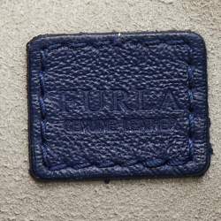 Pre Owned Furla Blue Leather Mini Stacy Drawstring Bucket Bag
