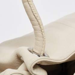 Furla Off White Leather Metal Handle Bag