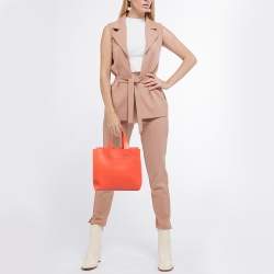 Furla Orange Leather Tote