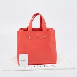 Furla Orange Leather Tote