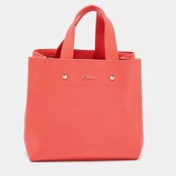 Furla Orange Leather Tote