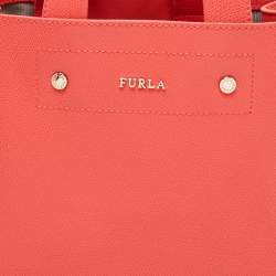 Furla Orange Leather Tote