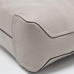 Pre Owned Furla Grey Leather Atena Drawstring Bucket Bag