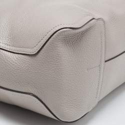 Pre Owned Furla Grey Leather Atena Drawstring Bucket Bag