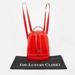 Pre Owned Furla Red Rubber Candy Backpack 