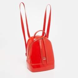 Pre Owned Furla Red Rubber Candy Backpack 