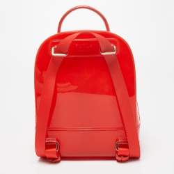 Pre Owned Furla Red Rubber Candy Backpack 