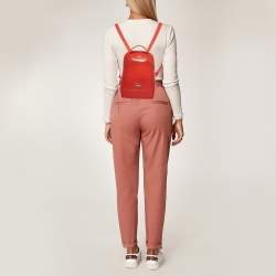 Pre Owned Furla Red Rubber Candy Backpack 