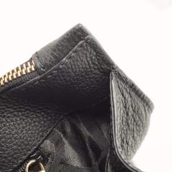 Pre Owned Furla Black Leather Pushlock Flap Tote