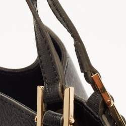 Furls Black Leather Chain Link Shopper Tote 