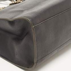 Furls Black Leather Chain Link Shopper Tote 