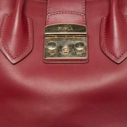 Pre Owned Furla Red Leather Metropolis Tote