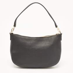 Pre Owned Furla Black Leather Zip Crossbody Bag