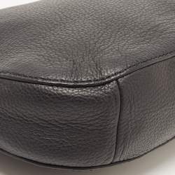 Pre Owned Furla Black Leather Zip Crossbody Bag